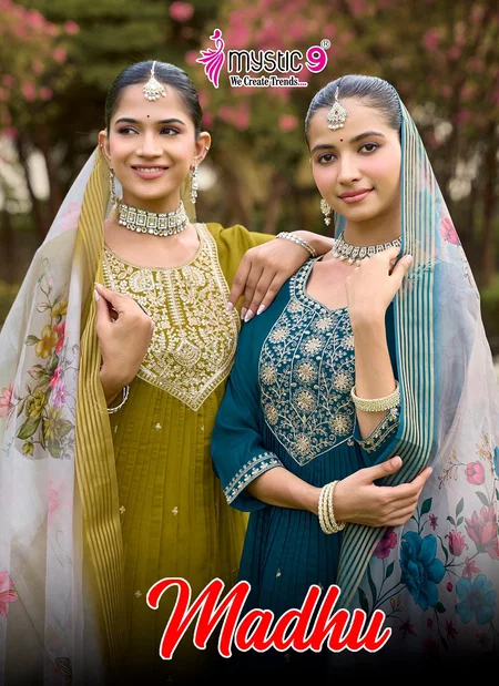 Madhu Vol 1 By Mystic 9 Mul Chanderi Kurti With Bottom Dupatta